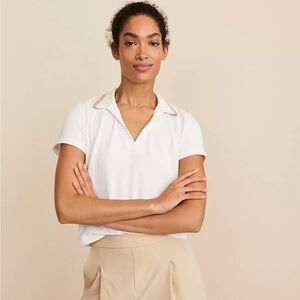 LOFT Lou & Grey Pique Polo Top